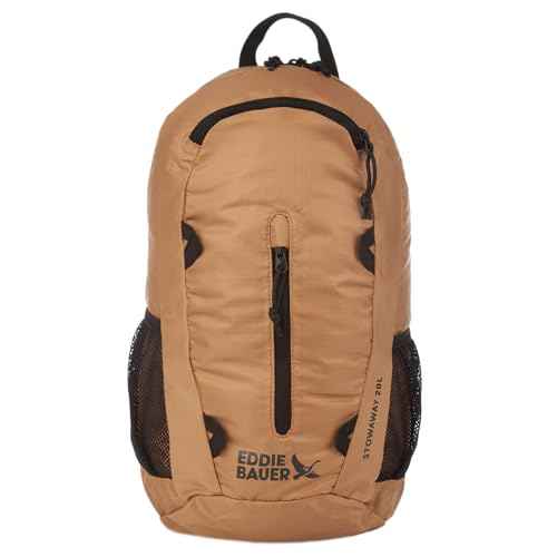 Eddie Bauer Stowaway Packable 20L Backpack-Made from Ripstop Polyester, Tobacco, One Size
