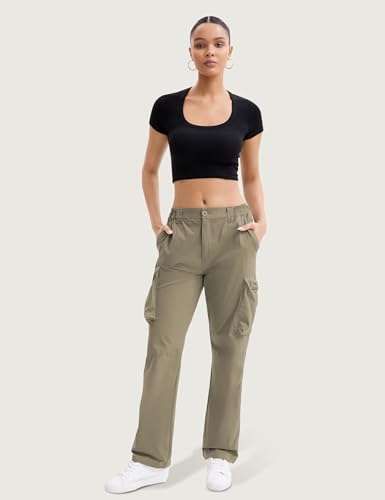 AOHIKE Cargo Pants for Women Light Weight Hiking Travel Pants with 7 Deep Pockets