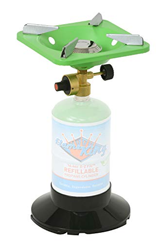 Flame King YSNVT-508 Portable BottleTop Camping Stove with Stable Lightweight Base Stand, Great for Outdoor Cooking, Backp...