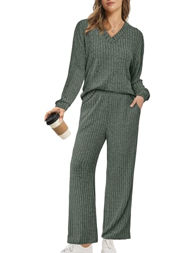 RUMIA Fall Outfits for Women 2025 Vacation Matching Sweater Lounge Sets (S-2XL)