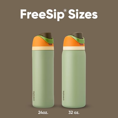 Owala FreeSip Insulated Stainless Steel Water Bottle with Straw, BPA-Free Sports Water Bottle, Great for Travel, 24 Oz, Ca...