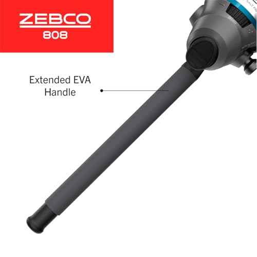 Zebco 808 Saltwater Spincast Reel and Fishing Rod Combo, 7-Foot 2-Piece Fishing Pole, Size 80 Reel, Changeable Right- or Left-Hand Retrieve, Pre-Spooled with 20-Pound Zebco Line, Black