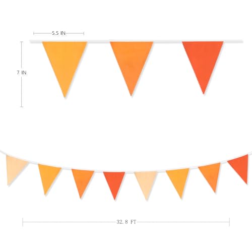 10M/32Ft Triangle Flag Fabric Banner Cotton Pennant Garland Cloth Bunting for Fall Decor Autumn Wedding Birthday Party Tha...