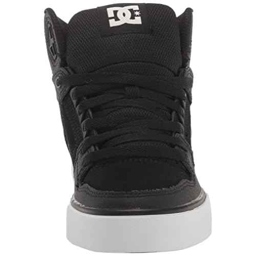 DC Men's Pure High Top Wc Skate Shoes Casual Sneakers, Black/Black/White, 8