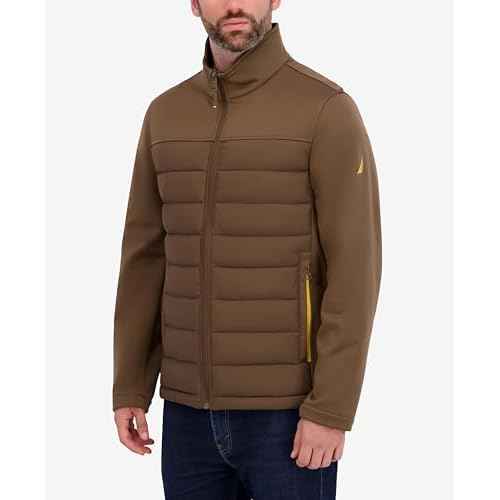 Nautica Men's 100 Percent Polyester Open Bottom with Knit Trim Inside Collar