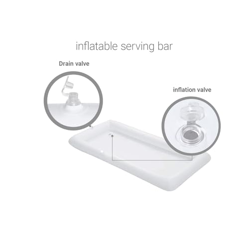 BCWATERFUNPD Inflatable Cooler Table 2 Pack Inflatable Serving Bars Floating Pool Cooler Bar Ice Buffet Serving Trays Keep...