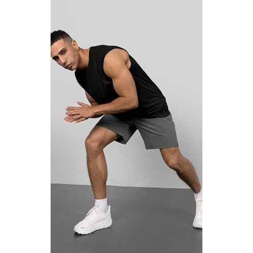ODODOS Men's Quick Dry Athletic Tank Tops UPF 50+ Sun Protection SPF Workout Sleeveless Muscle Shirts
