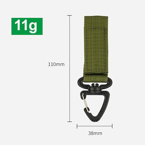 Tactical Rotating Key Ring Chain, Swivel D-Ring Snap Clip Carabiner, Multifunction Keychain Webbing Belt Holder, Gear Hook...