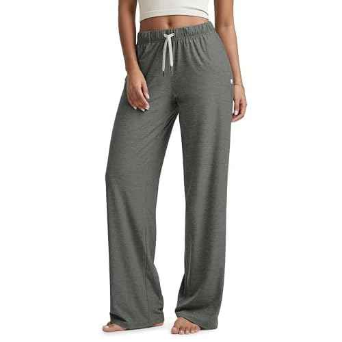 ODODOS Women's Straight Leg Pants Ultra Soft Stratum Tech Relaxed Casual Pajama Lounge Pants with Pockets-29/31" Inseam