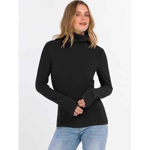 ANRABESS Women Turtleneck Top Long Sleeve Thermal Shirts Slim Fitted Basic Layer 2025 Fall Winter Outfits