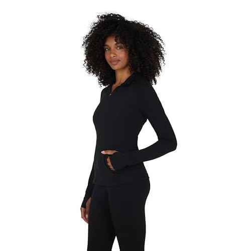 Yogalicious Half Zip Lightweight Workout Long Sleeve Athletic Jacket with Front Pockets and Thumbholes