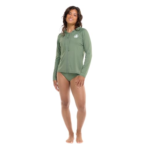 Body Glove Womens Mandie Zip Front Hoodie Rashguard with UPF 50Rash Guard Shirt