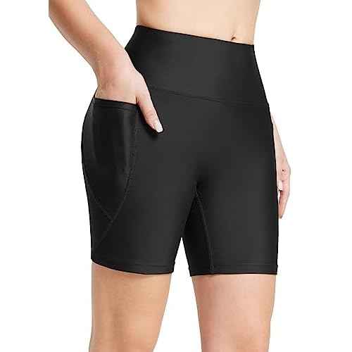 baleaf Women's 3"/5"/6"/8" High Waisted Swim Shorts Tummy Control Swimsuits Bottoms Modest Board Shorts UPF 50+