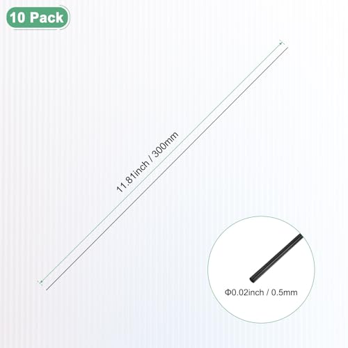 M METERXITY 10-Pack Carbon Fiber Rods, 300mm Length 0.5mm Dia Carbon Fiber Solid Matte Pole for RC Airplane/DIY Craft/Quad...