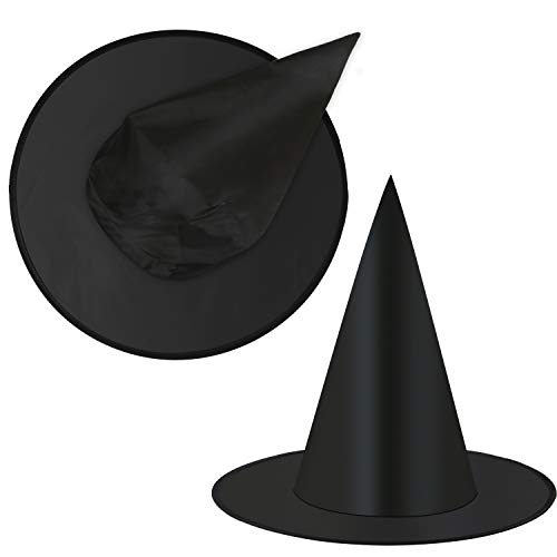 Elcoho 10 Pack Halloween Costume Witch Hat Accessory for Holiday Halloween Party, Black