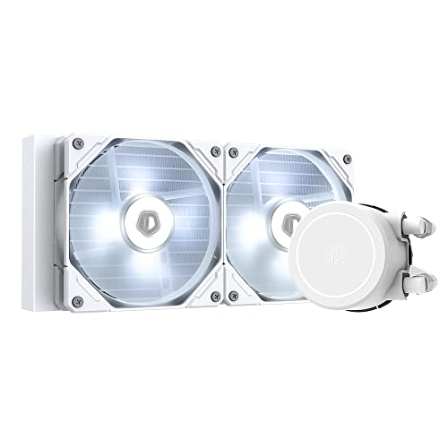 ID-COOLING FROSTFLOW X 240 Snow CPU Water Cooler LGA1700 Compatible AIO Cooler 240mm CPU Liquid Cooler White LED 2x120mm P...