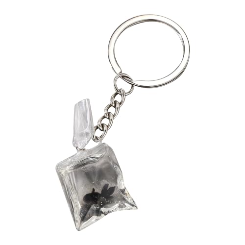 XUYUH Creative Resin Water Bag Keychain Charm Stylish Resin Fish Keychain with Transparent Water Bag Chic Hangings Decorat...