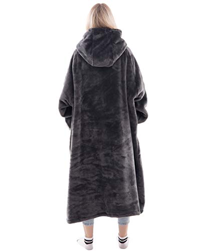 Waitu Wearable Blanket Sweatshirt Gifts for Women and Men, Warm and Cozy Giant Blanket Hoodie, Thick Flannel Blanket with ...