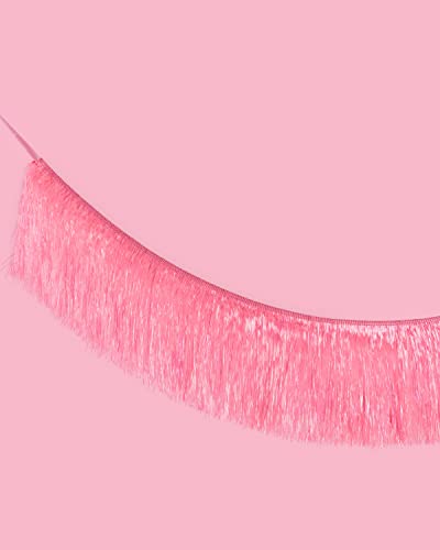 xo, Fetti Pink Iridescent Fringe Banner - 5 Ft. | Bachelorette Party Decorations, Birthday Party Decor, 21st Bday Decor, H...