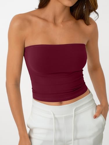 AUTOMET Tube Tops Strapless Crop Tops Basic Backless Sleeveless Bandeau Going Out Cute Summer Clothes Spring Outfits 2026