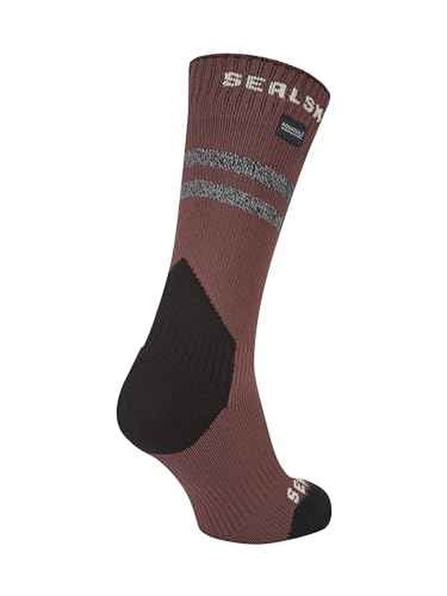 SEALSKINZ Runton Waterproof Cold Weather Mid Length Sock with Hydrostop, Burgandy, S