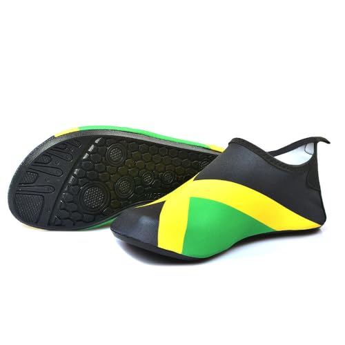 VOARYISA Water Shoes for Women and Men Quick-Dry Swim Beach Shoes for Outdoor Surfing Yoga Exercise Jamaica Flag Caribbean...