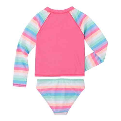 Nautica Girls' Two-Piece Rashguard Swimsuit Set, UPF 50+ Sun Protection, Quick-Dry Bathing Suit