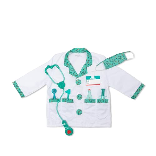 Melissa & Doug Doctor Costume Dress-Up Set for Kids (8-Piece) – Pretend Play Outfit with Stethoscope, Coat & Accessories –...