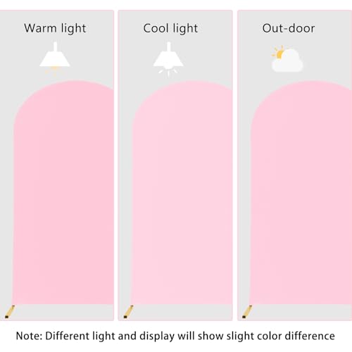 Spandex Fitted Wedding Arch Cover 7.2FT Pink Arch Backdrop Cover, Round Top Chiara Backdrop Stand Covers for Wedding Birth...