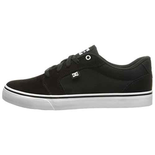 DC mens Anvil Casual Skateboarding Shoe, Black/White/Black, 14 US