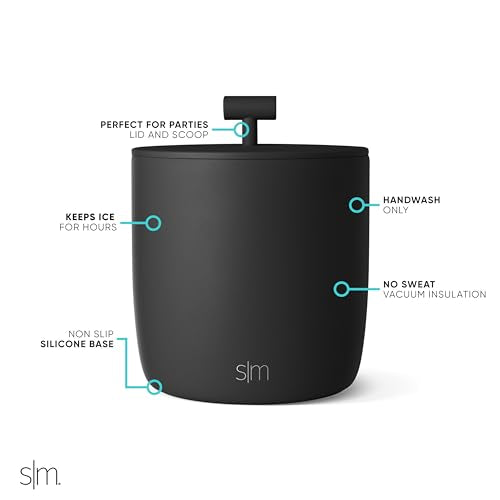 Simple Modern Vacuum Insulated Ice Bucket with Lid and Scoop | for Cocktail, Champagne, Wine, Beer, & Hosting | Stainless ...