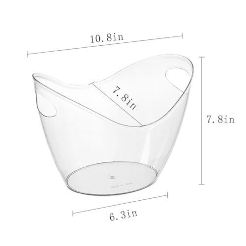 Clear Ice Bucket 4 Pack, 4L Acrylic Ice Buckets for Parties - Beverage Tub for Champagne, Beer, Wine Bottles, Large Drink ...