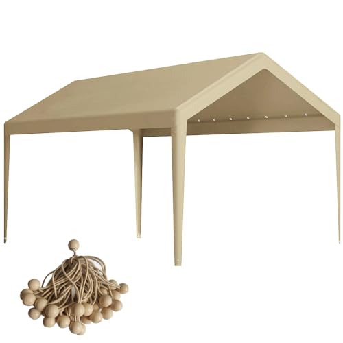 Carport Replacement Canopy, Replacement Top Cover for 12' x 20' Carport Frame, 180G PE Fabric Waterproof & UV Protected Ta...