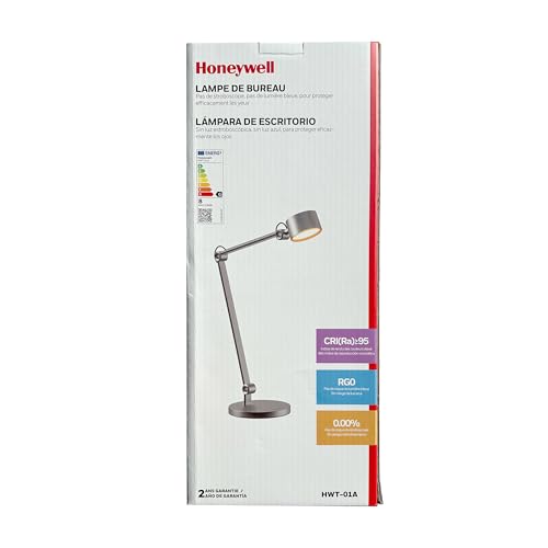 HONEYWELL LED Desk Lamp, 01A Sunturalux Desk Light for Home Office, 4000K Dimmable Eye Caring Natural Light Architect Lamp with Metal Swing Arm Lamp for Desk Craft Reading