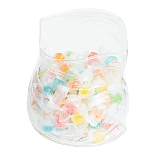Restaurantware-22 Ounce Unzipped Bag Bowl, 1 Small Glass Bag - Realistic Crinkled Edges, Serve Candy, Popcorn, or Nuts, Clear Glass Bowl, Dishwashable, Flat Base