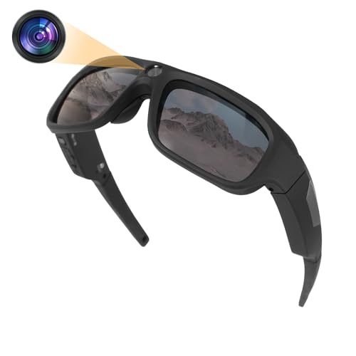 JJPOBYL 4K Sport Camera Sunglasses, 2160P FHD Sports & Action Video Cameras for Outdoor Sports (64GB TF Card Included)