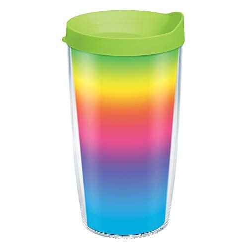 Tervis Rainbow Flavor Ombre Made in USA Double Walled Insulated Tumbler Travel Cup Keeps Drinks Cold & Hot, 16oz, Classic