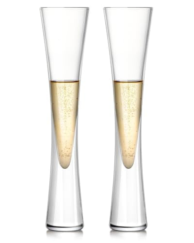 NUTRIUPS Champagne Flutes Glasses, Hand Blown Clear Crystal Glass Champagne Glasses, For Wedding, Housewarming, Toasting, ...