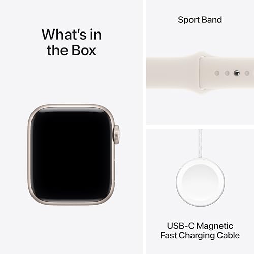 Apple Watch SE 3 [GPS 40mm] Smartwatch with Starlight Aluminum Case with Starlight Sport Band - S/M. Fitness and Sleep Tra...