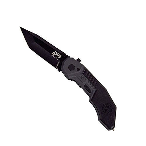 Smith & Wesson M&P SWMP3B 7.1in High Carbon S.S. Assisted Folding Knife with 2.8in Tanto Blade and Aluminum Handle for Out...