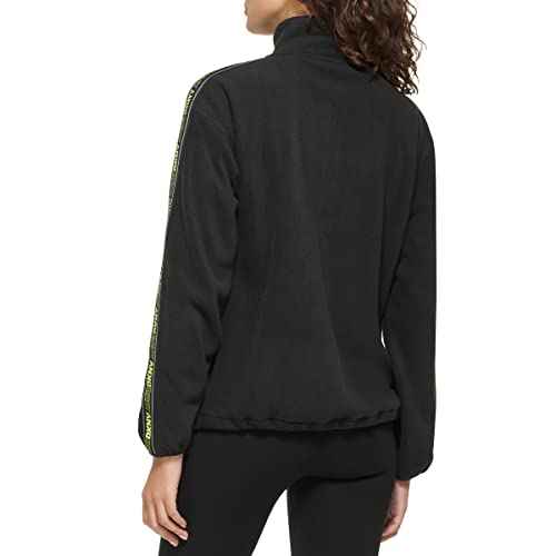 DKNY womens Sport Flip Logo Tape Quarter Zip Jacket