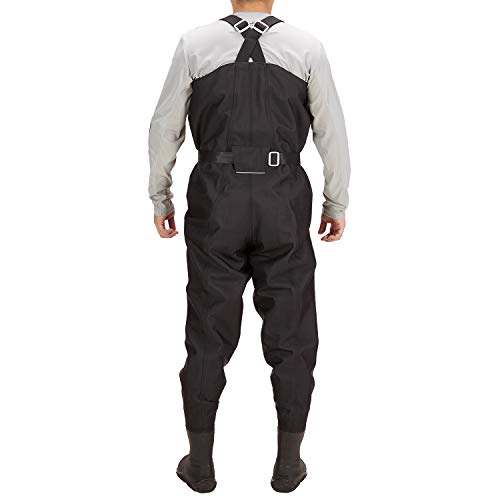 BASSDASH 3D Boot Foot Game Wader Ultra High Strength Black Plaid Nylon PVC Fishing Hunting Chest Waders for Men