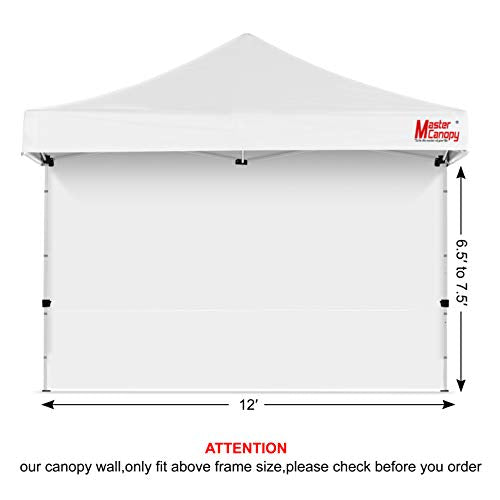 MASTERCANOPY 12x12ft Canopy SunWall Instant Canopy SideWall for Pop Up Canopy Tent Gazebos, UV Protection Sidewall Only, S...