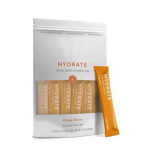 Isagenix Hydrate - Superior Hydration with 1625+ mg of Essential Electrolytes - No Added Sugar - Orange Flavor - 0.1 oz St...
