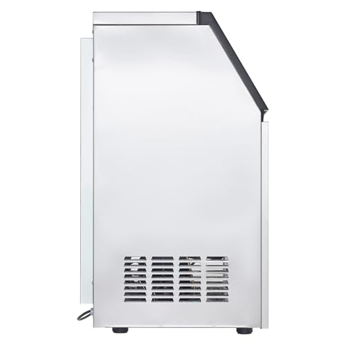 VEVOR Commercial Ice Maker, 100lbs/24H Ice Maker Machine with 28lbs Storage Capacity, 40 Ice Cubes in 15 Minutes, Freestanding Ice Maker for Bar Home Office Restaurant, LED Display, Self-Cleaning