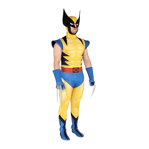 MARVEL Wolverine Official Adult Deluxe Zentai Halloween Costume-Deluxe Two-Way Stretch Spandex Suit with Gloves and Claws