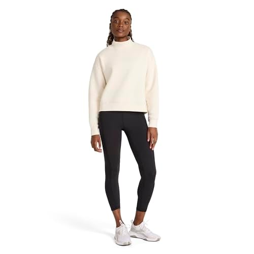 Reebok Women's Vector Mock Neck Sweatshirt, Standard Fit, Midweight Cotton-Poly Fabric