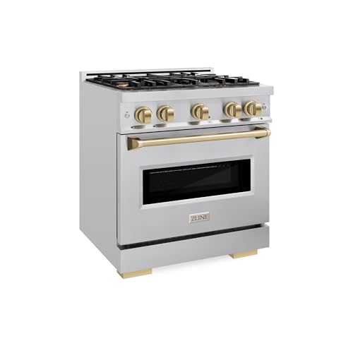 ZLINE Autograph Edition 30 in. 4.2 cu. ft. Classic Gas Range with 4 Burner Cooktop and Convection Gas Oven in Stainless St...