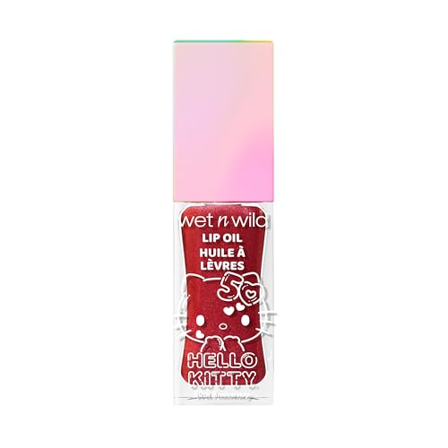 wet n wild Hello Kitty Glitter Lip Oil, New 10 Oil Infused Formula, Warm Apple Pie Lightly Scented, Sparkly Bold Colors, C...