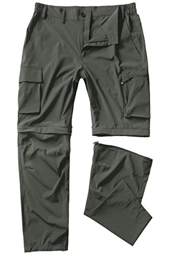 Gash Hao Mens Hiking Convertible Pants Outdoor Waterproof Quick Dry Zip Off Lightweight Fishing Pants
